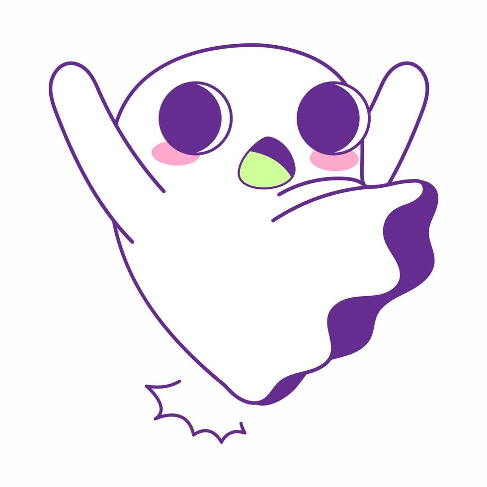 cute little ghost vector illustration set, ghost halloween set