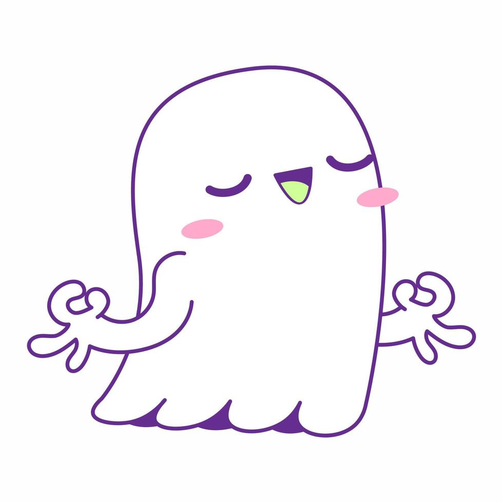 conjunto de ilustración de vector de pequeño fantasma lindo, conjunto de halloween fantasma