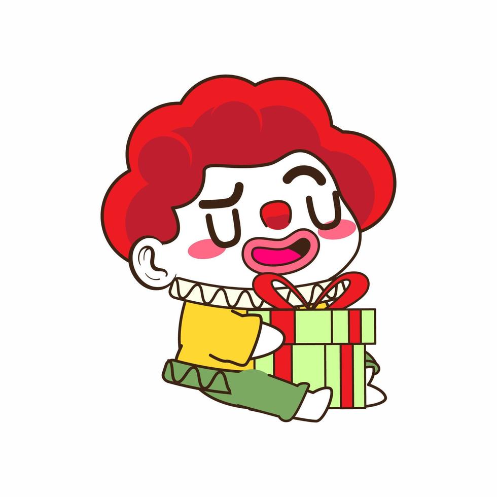 cute little clown vector illustration set