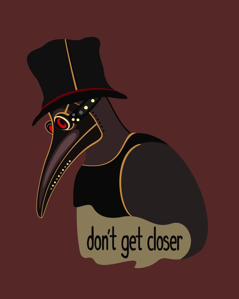 Plague doctor. Don't get closer. vector