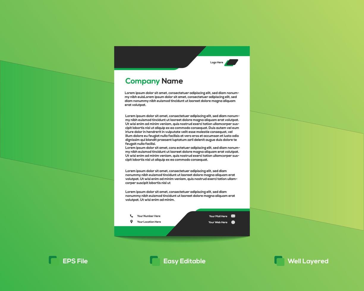 Creative Corporate Letter Head Design Template vector