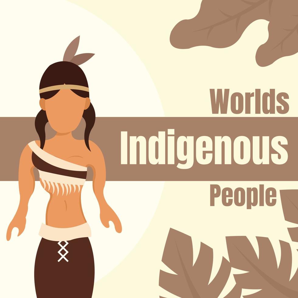 illustration vector graphic of a beautiful indian princess, perfect for world indigenous people day, culture, celebrate, greeting card, etc.