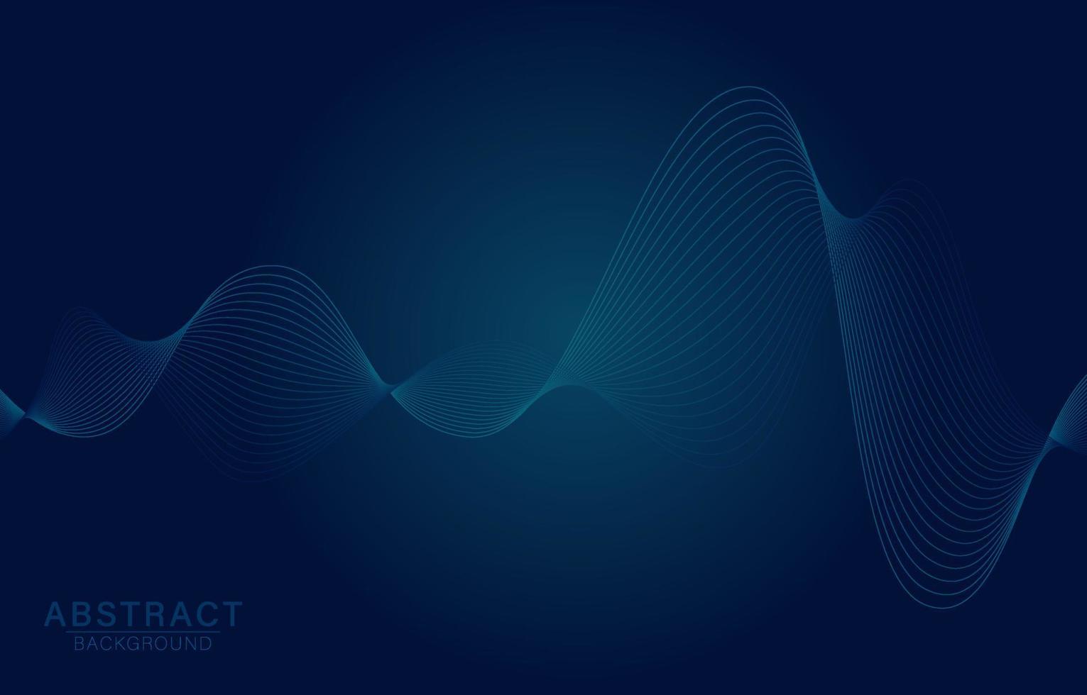 abstract dark blue background with curved wave for modern banner template vector