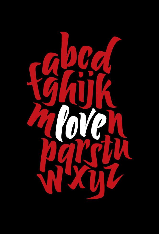 Alphabet Love Black Poster vector