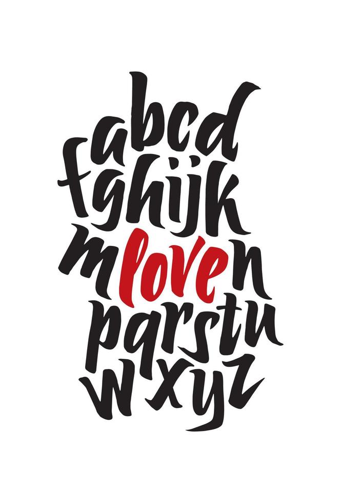 Alphabet love white card vector