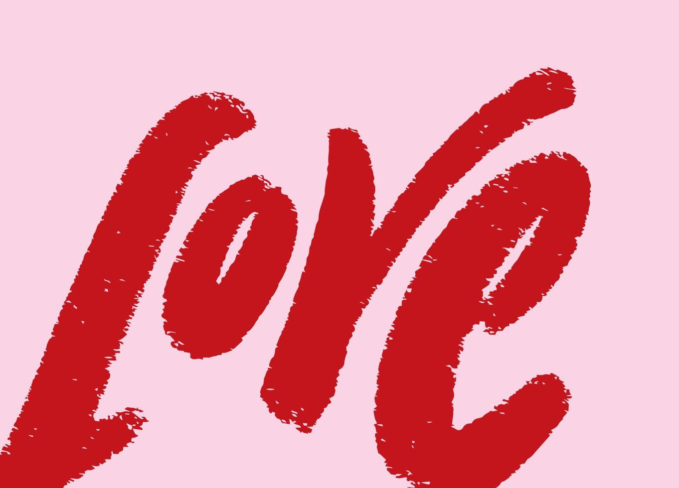 Red Love Card Brush style vector