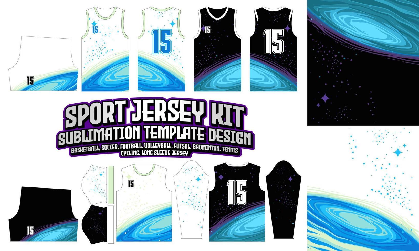 universe Sport Jersey Printing Design pattern Sublimation Soccer Football Badminton vector