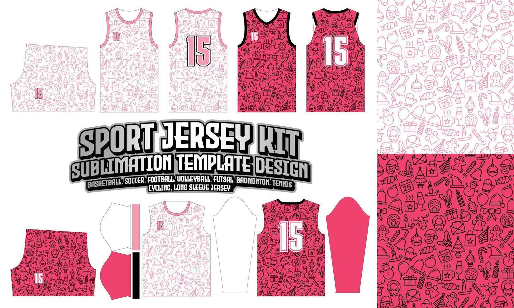 Doodle Sport Jersey Printing Design pattern Sublimation Soccer Football Badminton vector