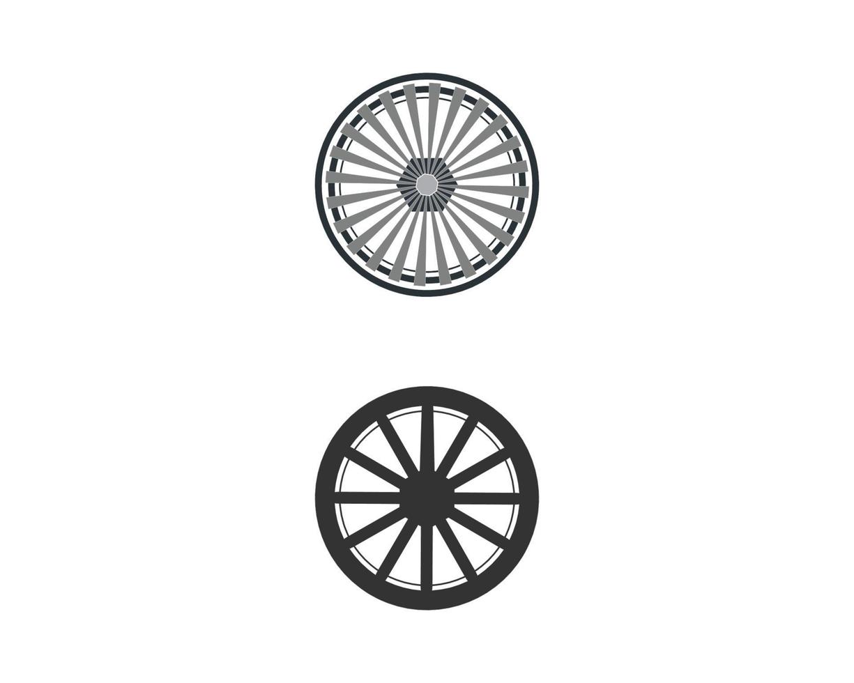 Silhouette traditional wooden cart wheel vector