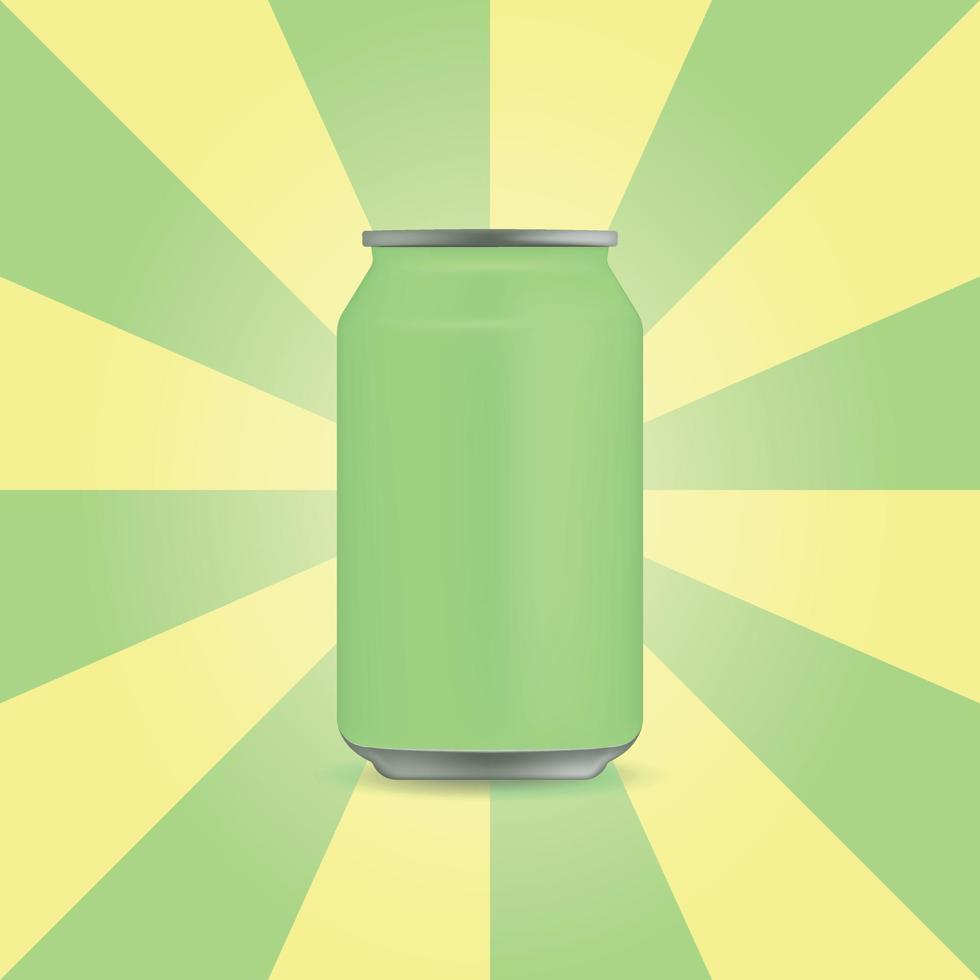 lata o paquete de cerveza de aluminio verde de metal brillante vacío 3d realista vectorial. icono 330ml. Adecuado para alcohol, refrescos, gaseosas, bebidas gaseosas, refrescos de cola, bebidas energéticas, jugos, cerveza, agua, limonada vector
