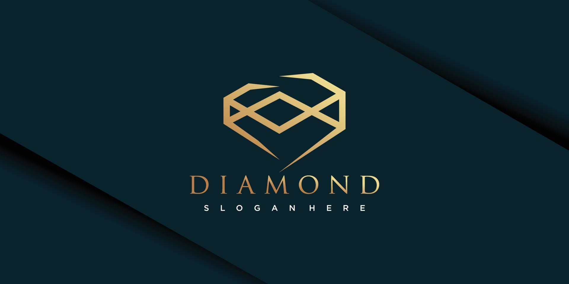 logotipo de diamante con vector premium de diseño único