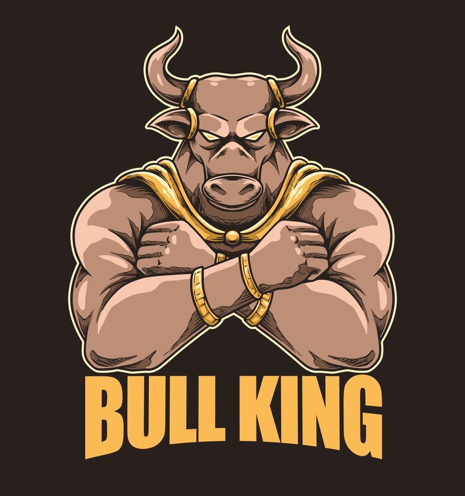 Angry bull character illustration with accessories vector