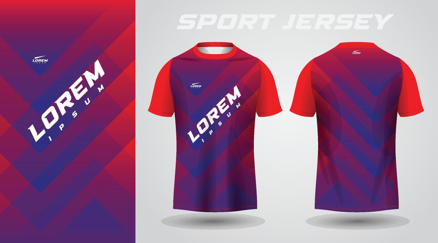 diseño de jersey deportivo de camisa roja azul vector