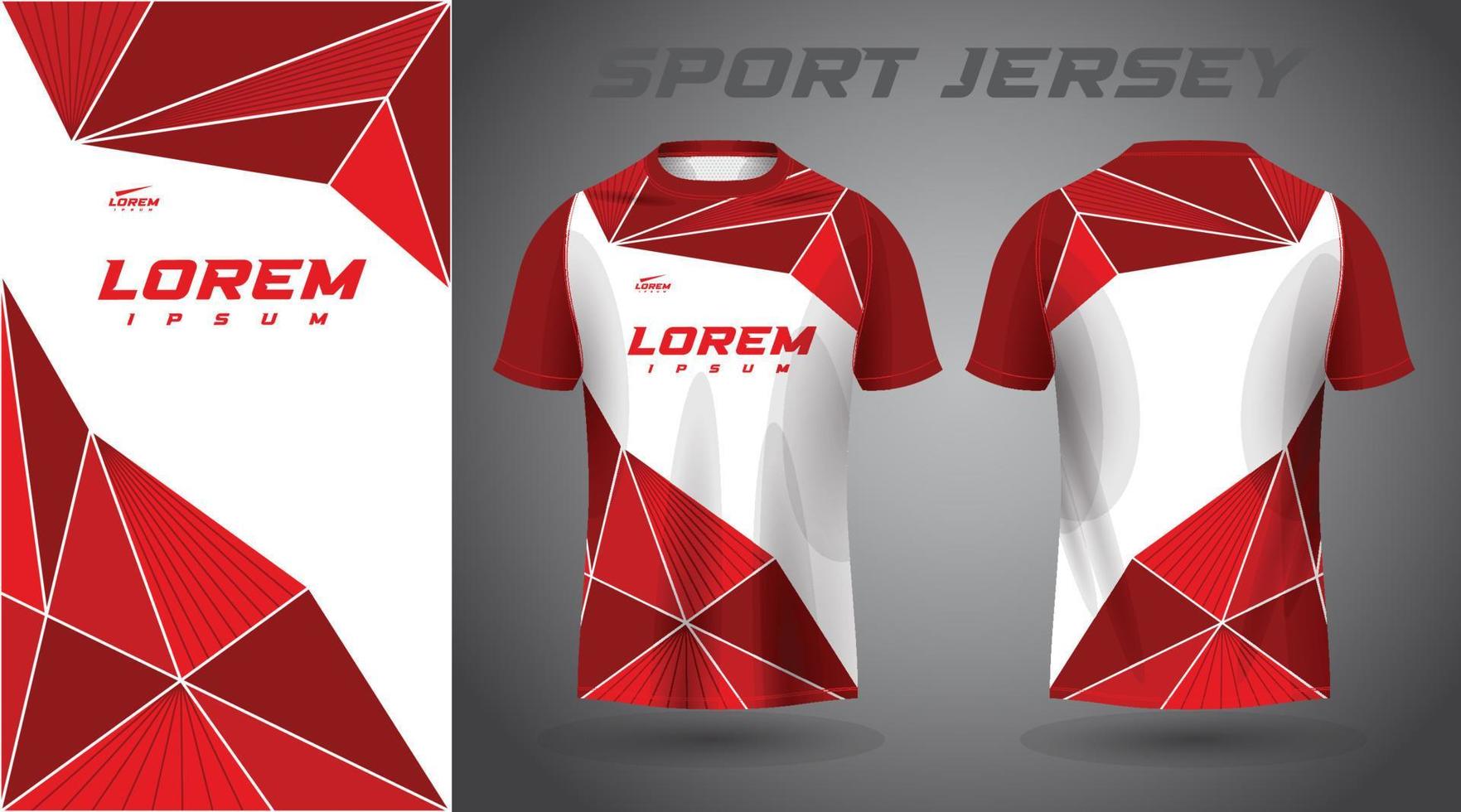 diseño de camiseta deportiva de camisa roja vector