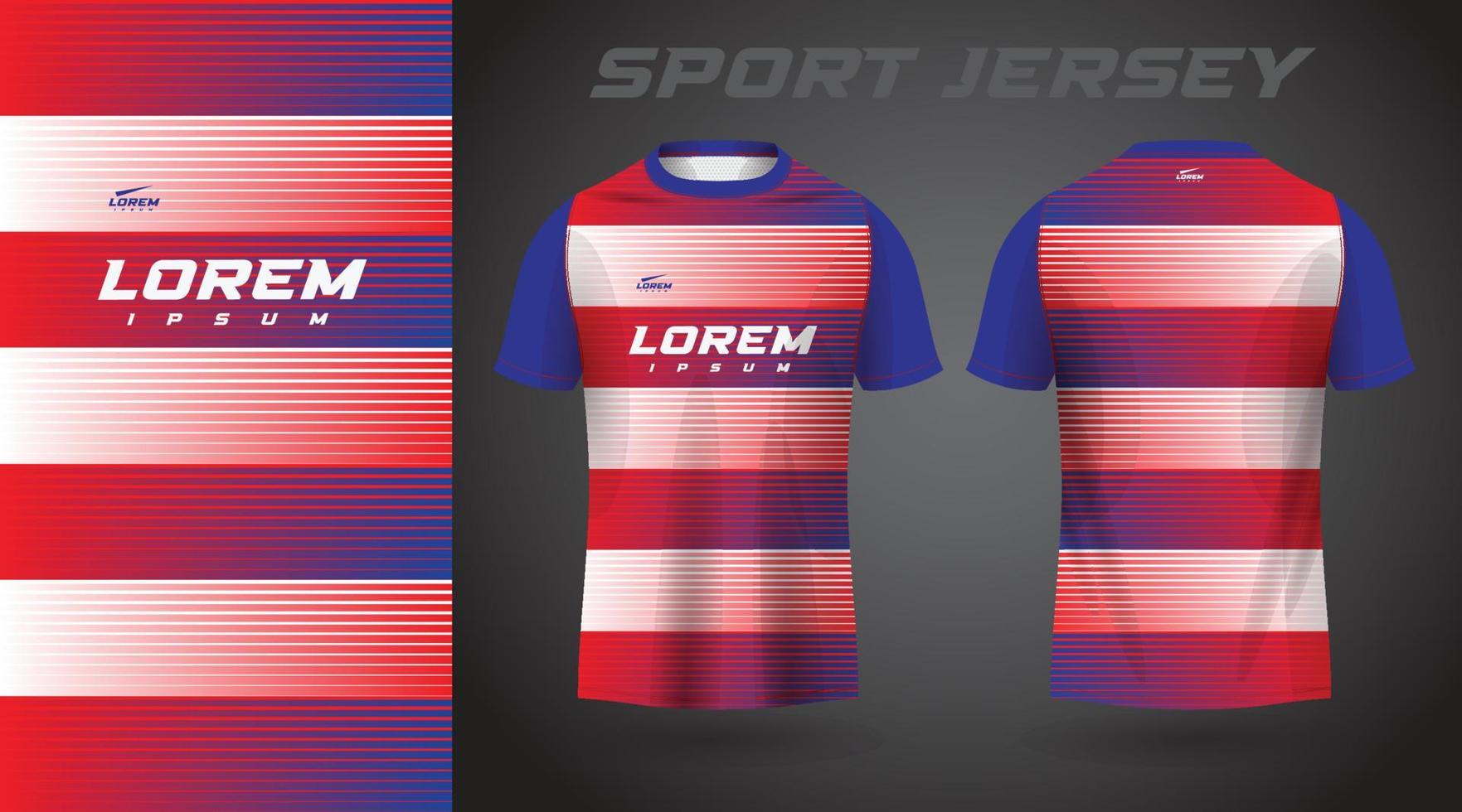 red blue shirt sport jersey design vector