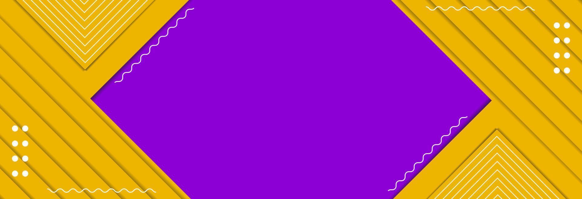Abstract futuristic graphic modern background. Yellow background with stripes and purple. Abstract vector background design texture, bright poster, yellow and purple banner background