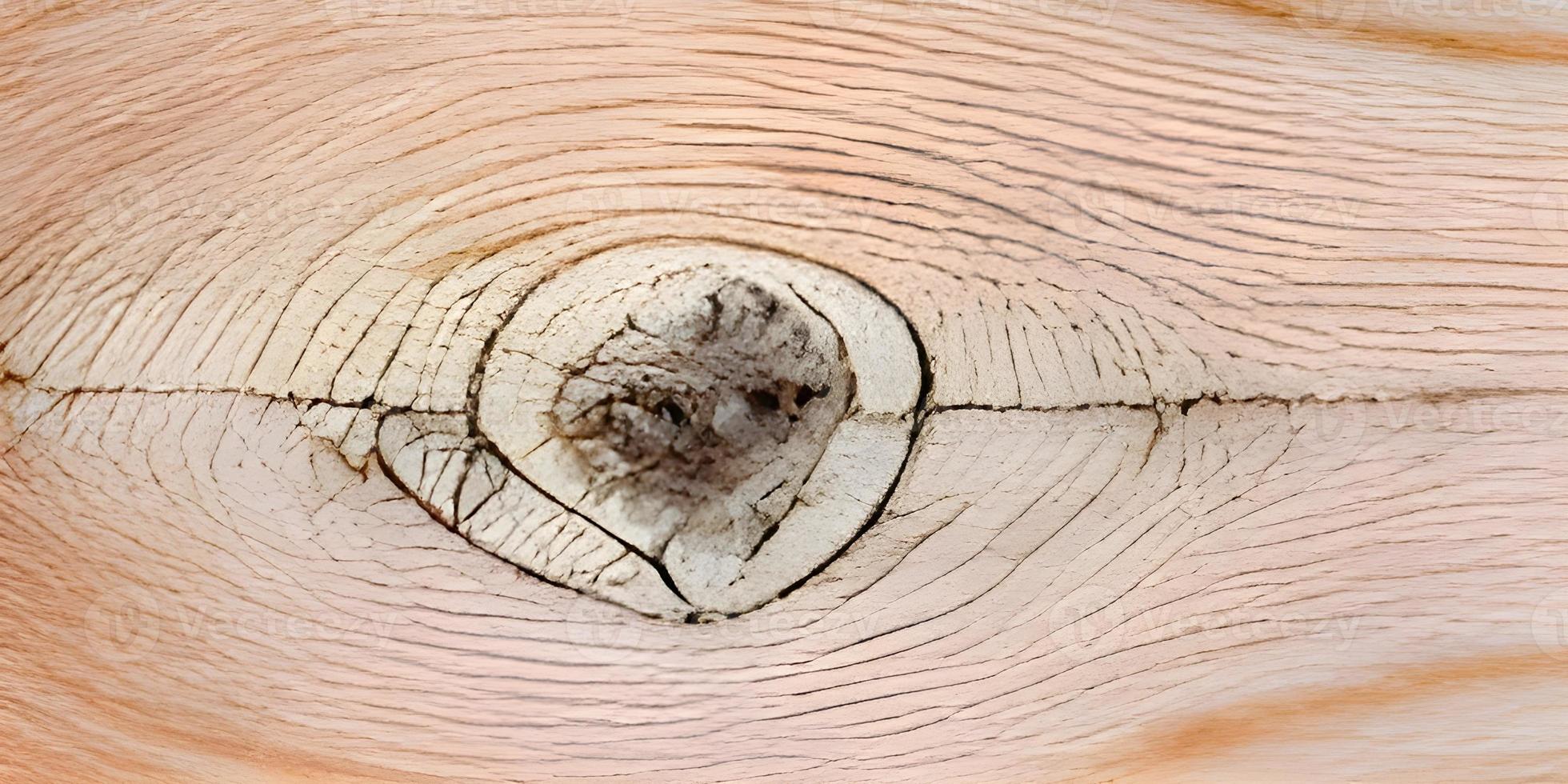 fondo de textura de madera. vista superior de la mesa de madera vintage con grietas. superficie marrón claro de madera anudada vieja con color natural foto