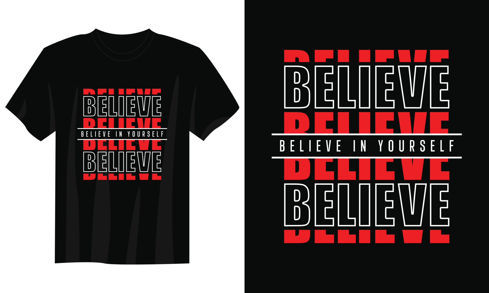 believe in yourself typography t shirt design, motivational typography