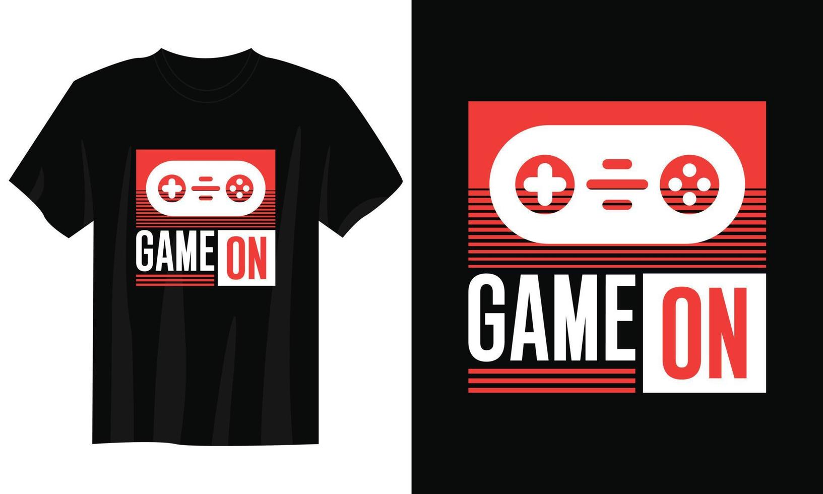 game on gaming t-shirt design, Gaming gamer t-shirt design, Vintage gaming t-shirt design, Typography gaming t-shirt design, Retro gaming gamer t-shirt design vector