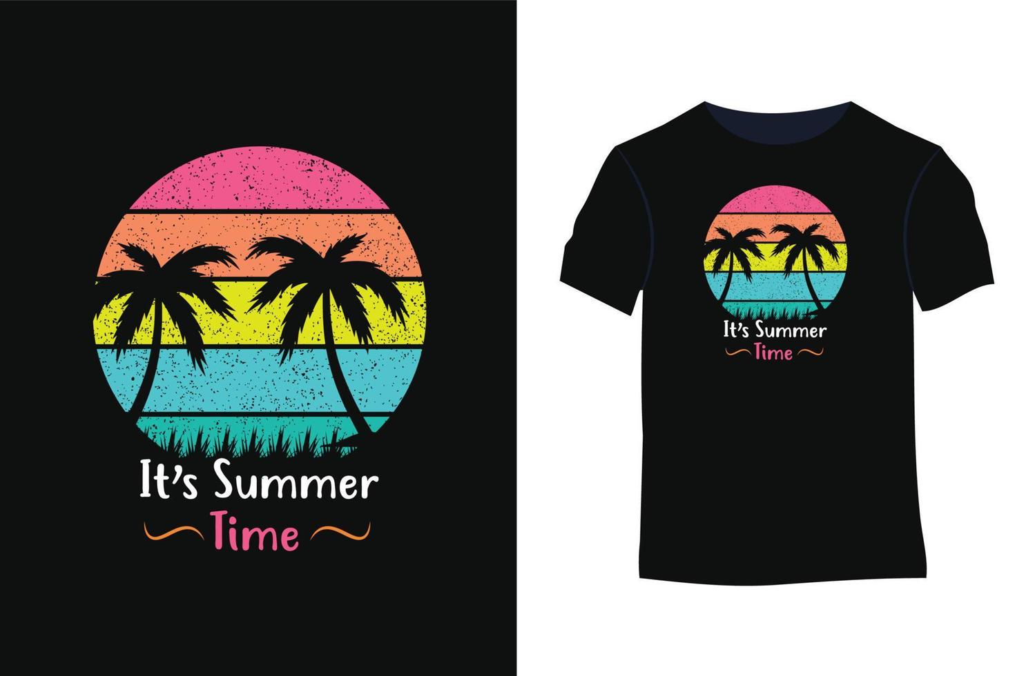 Summer stylish t-shirt design with silhouettes, typography, print, vector illustration