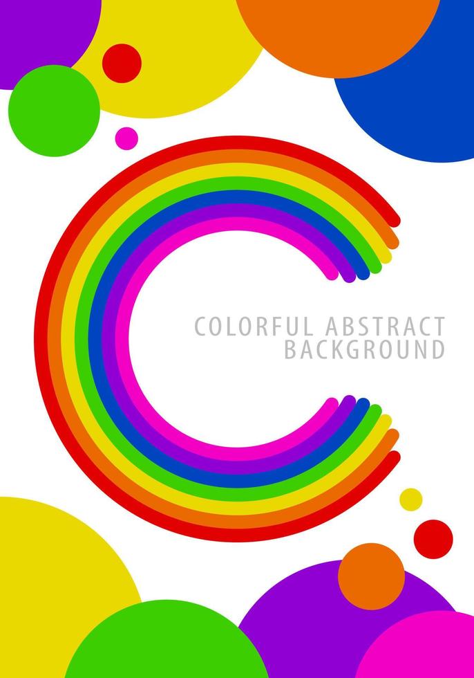 Letter C Rainbow Colorful Circle Background vector