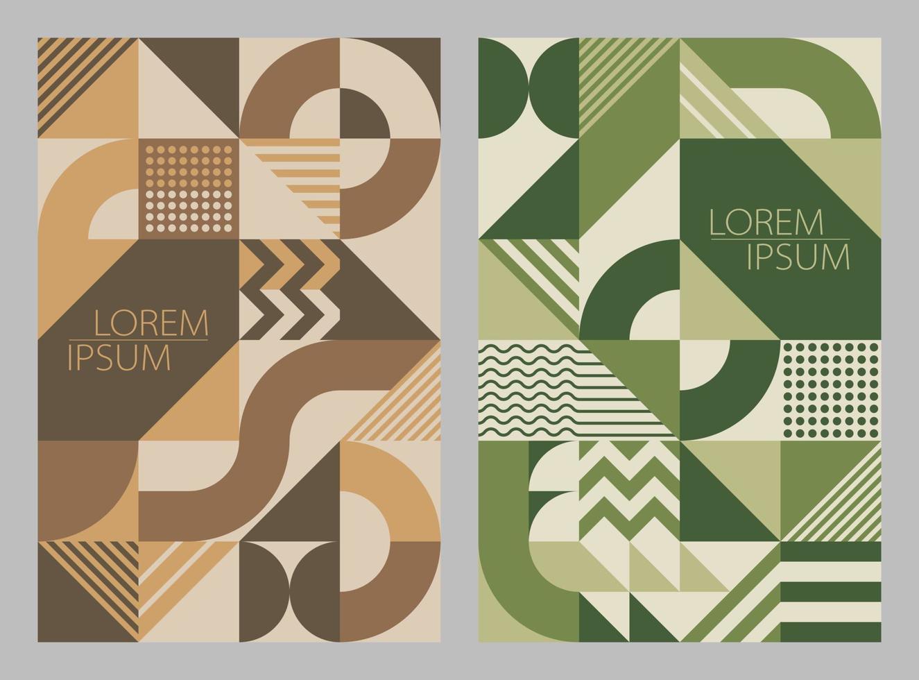 Brown and Green Abstract Pattern Scandinavian Style vector