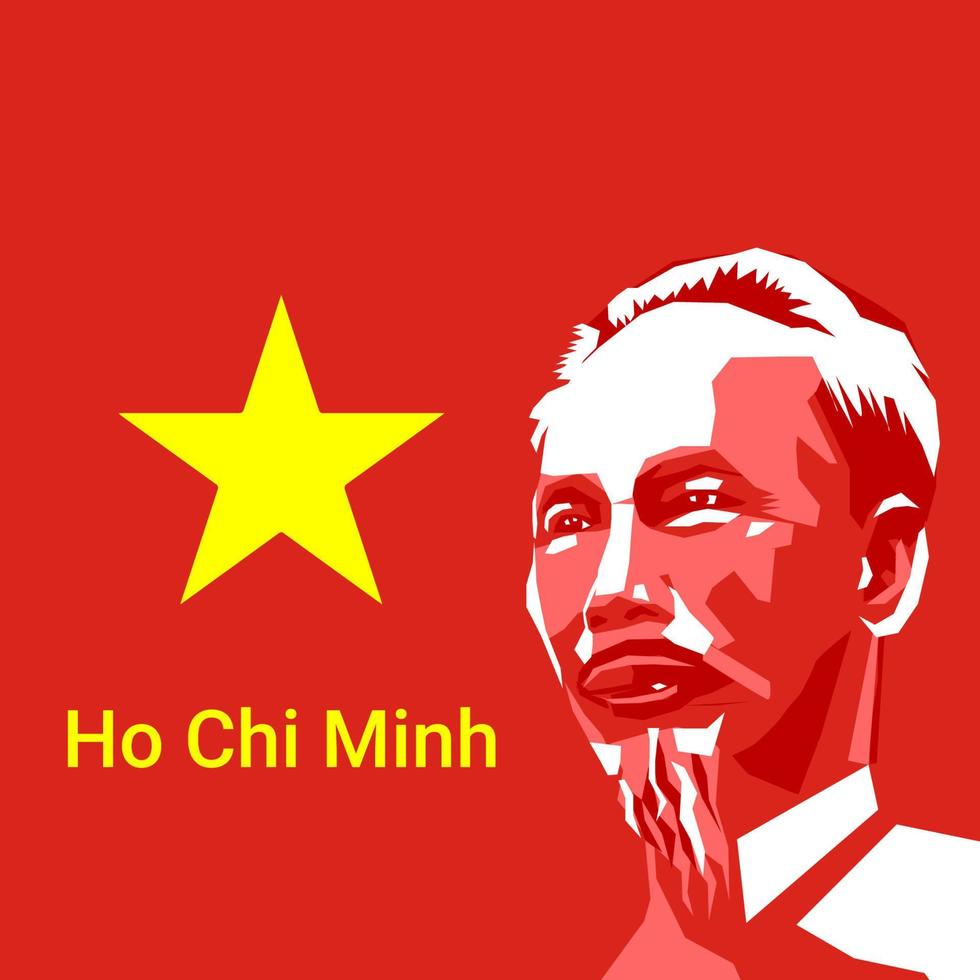 Ho Chi Minh. figura de una figura de independencia vietnamita vector