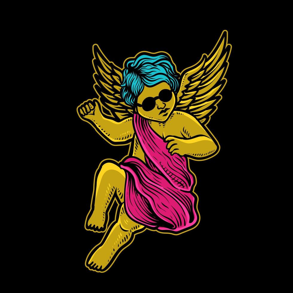 cute cupid with trendy style vector