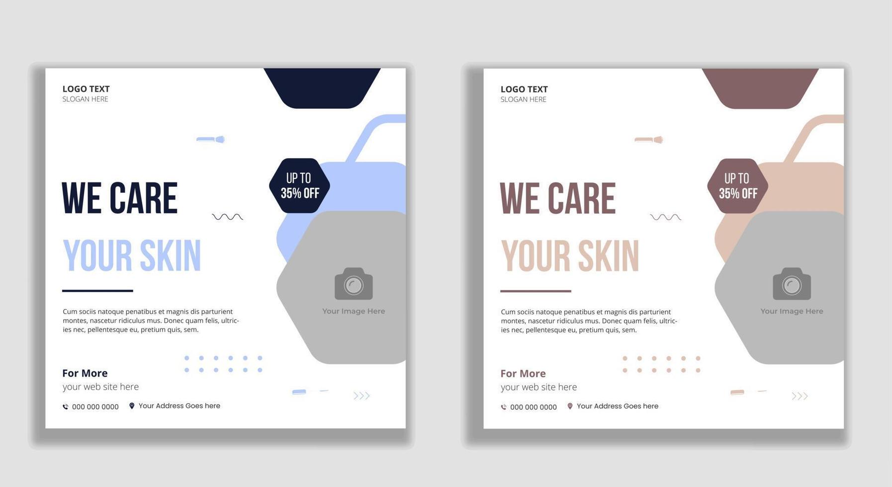 Beauty salon and spa social media and web banner vector