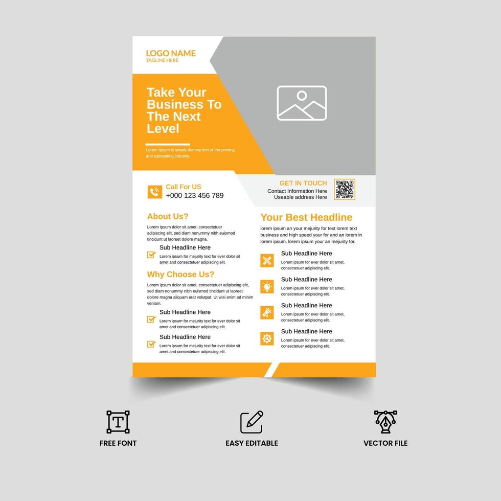 A4 corporate flyer template vector