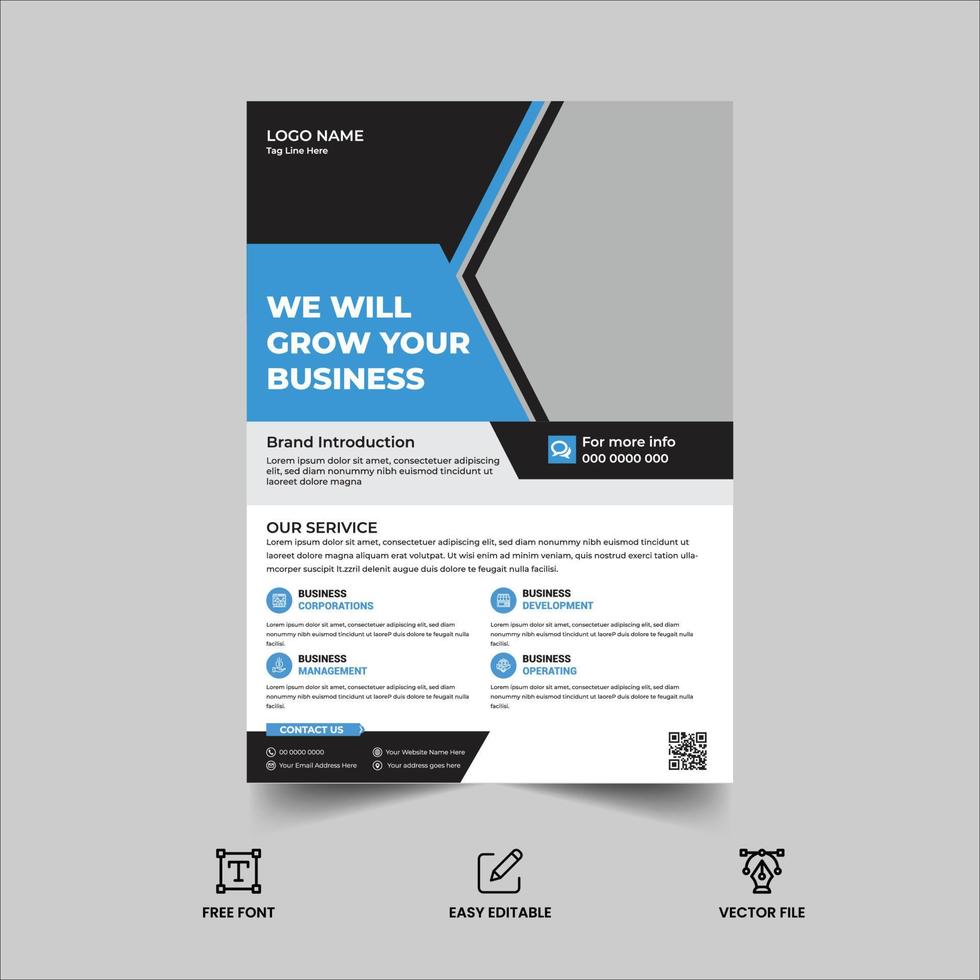 A4 corporate flyer vector
