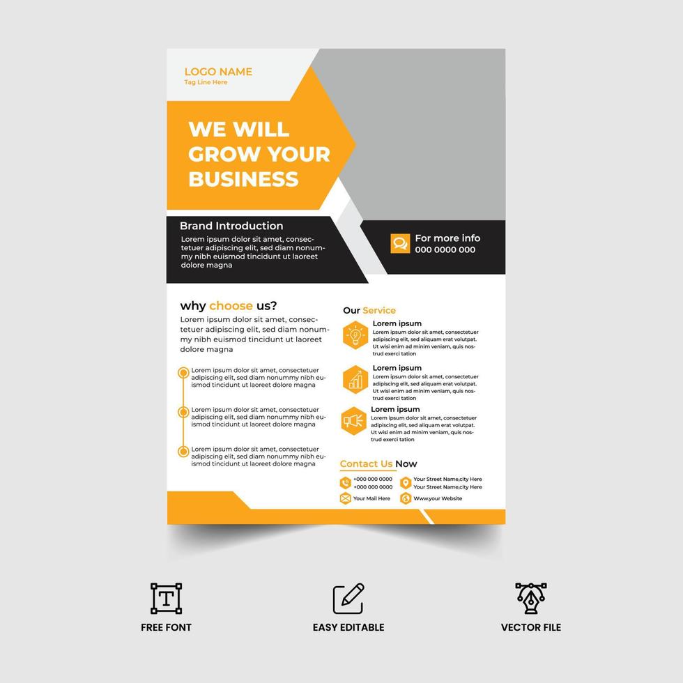 A4 corporate flyer vector