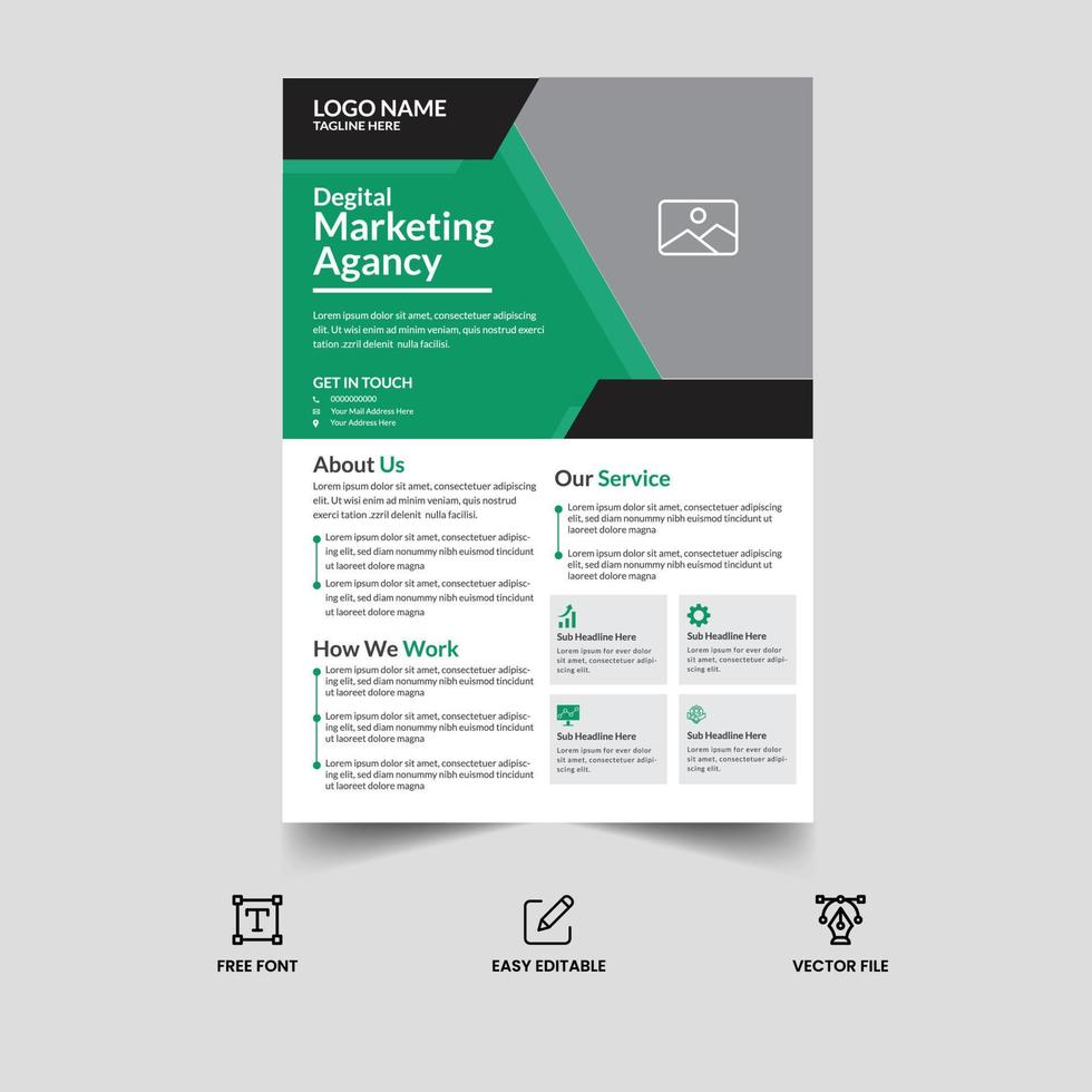 A4 corporate flyer template vector