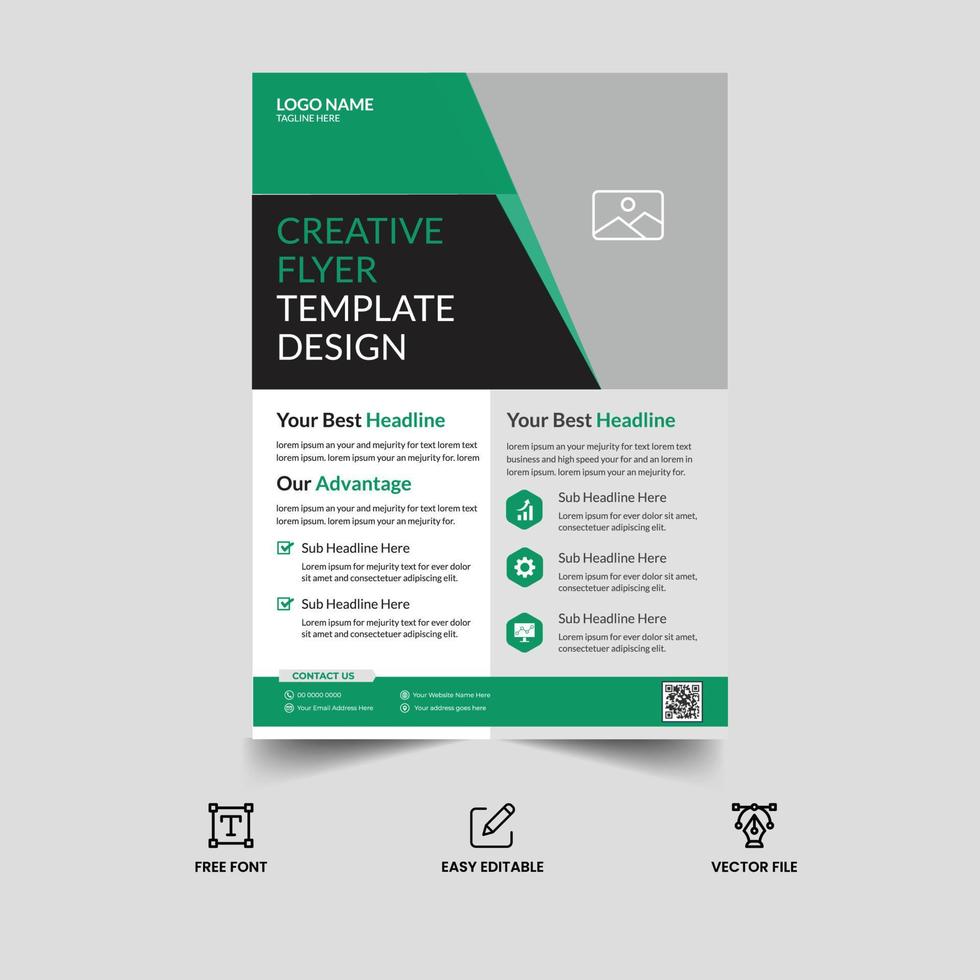 A4 corporate flyer template vector