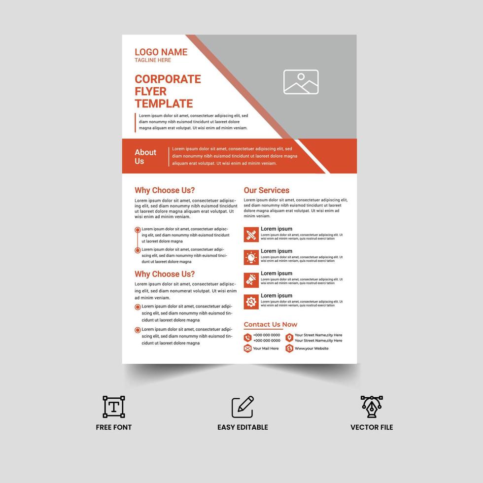 A4 corporate flyer template vector
