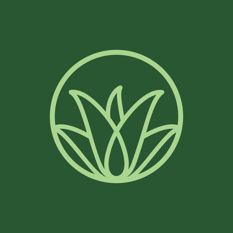 Leaf Aloe Vera Nature Modern Logo vector