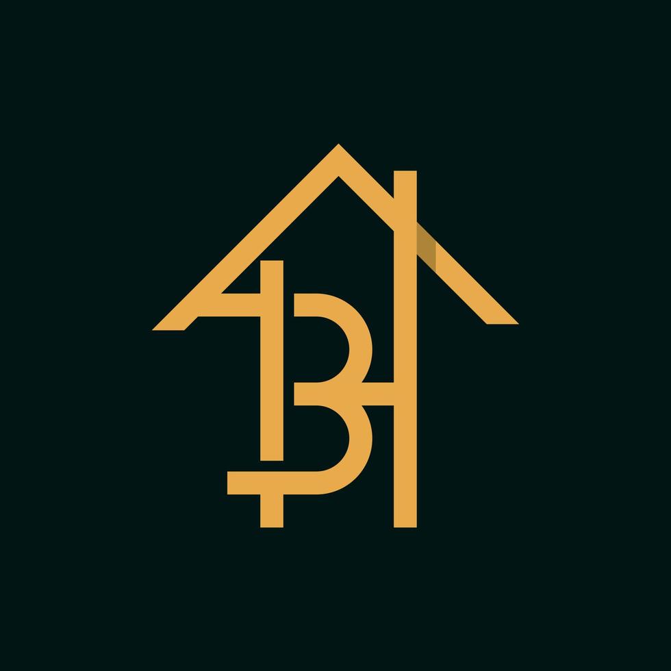 Letter BH Home Realty Modern Logo vector