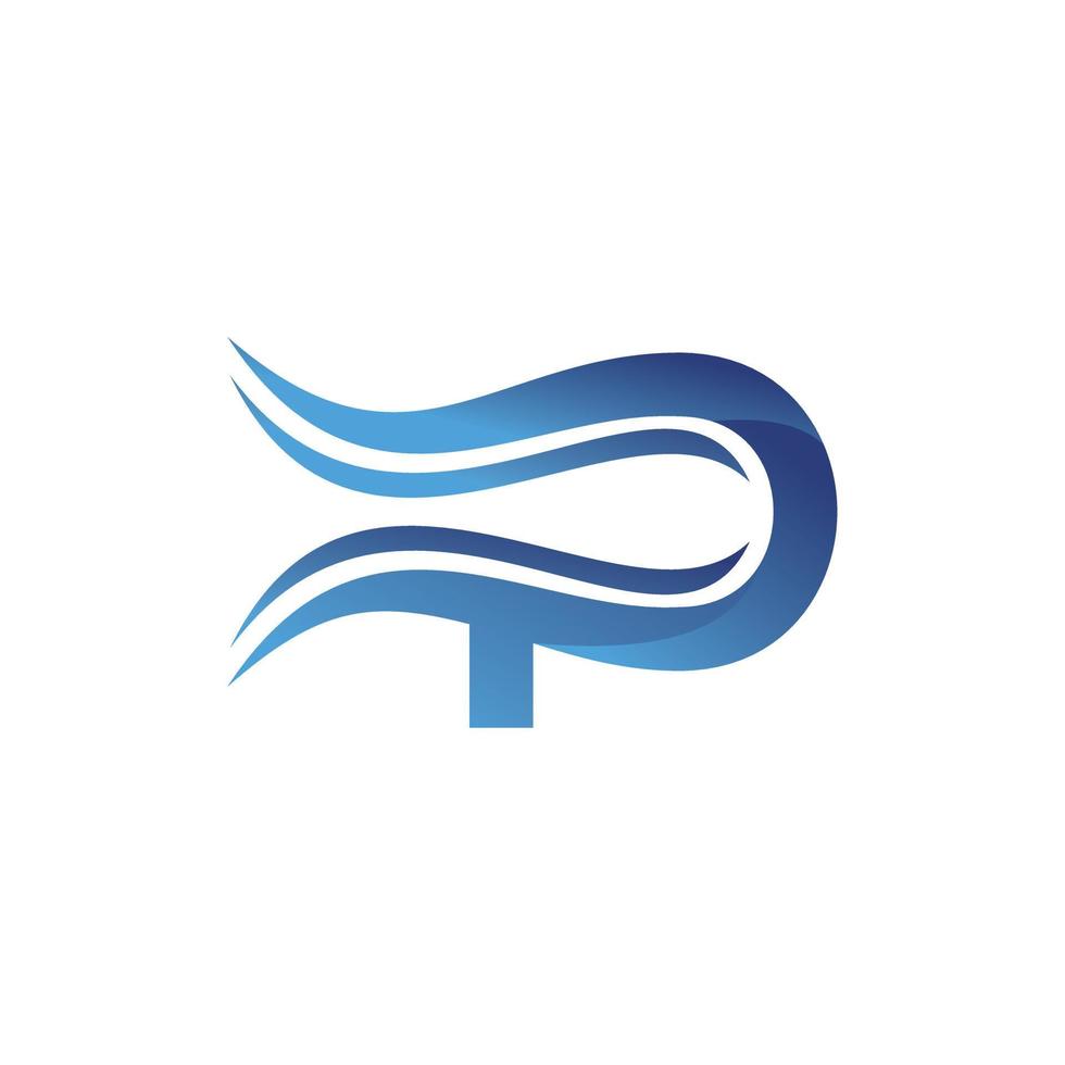 Letter P Wave Simple Modern Logo vector