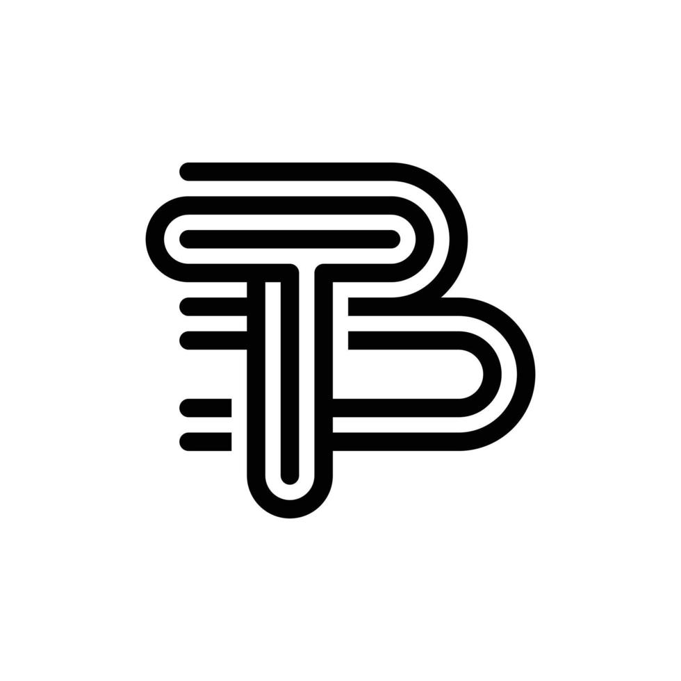 letra tb línea monograma logotipo moderno vector