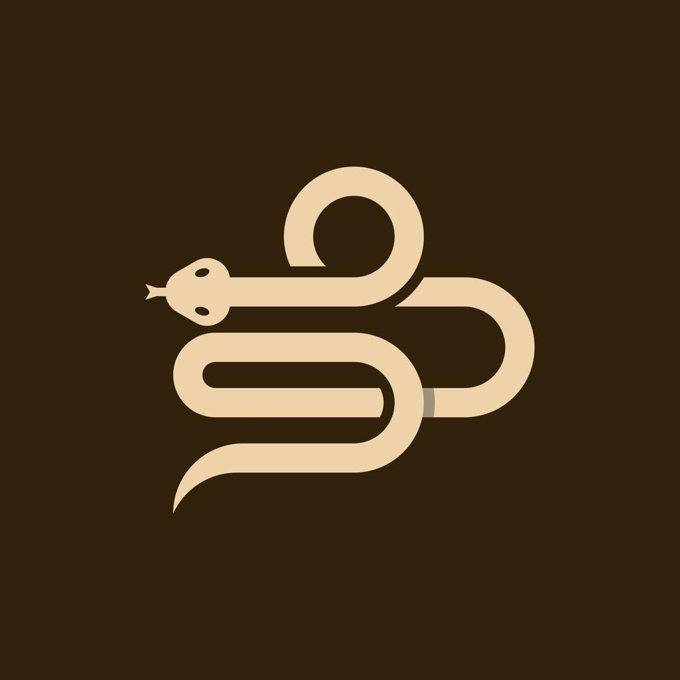 serpiente reptil ilustración simple logo vector