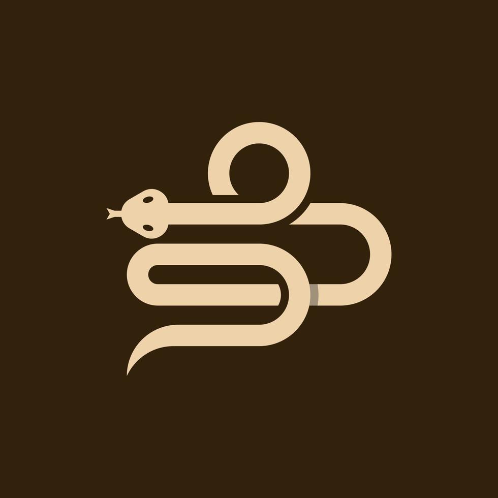 Snake Reptile Illustration Simple Logo vector