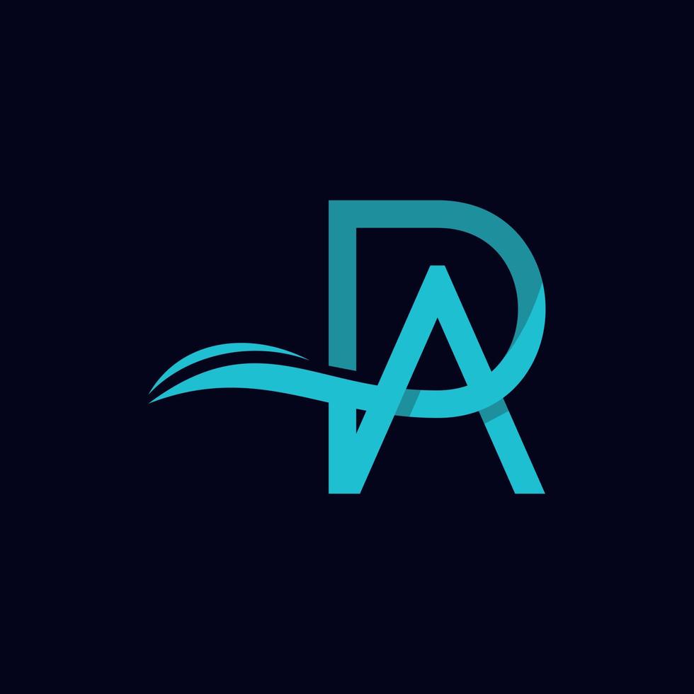 Letter AP Wave Simple Modern Logo vector