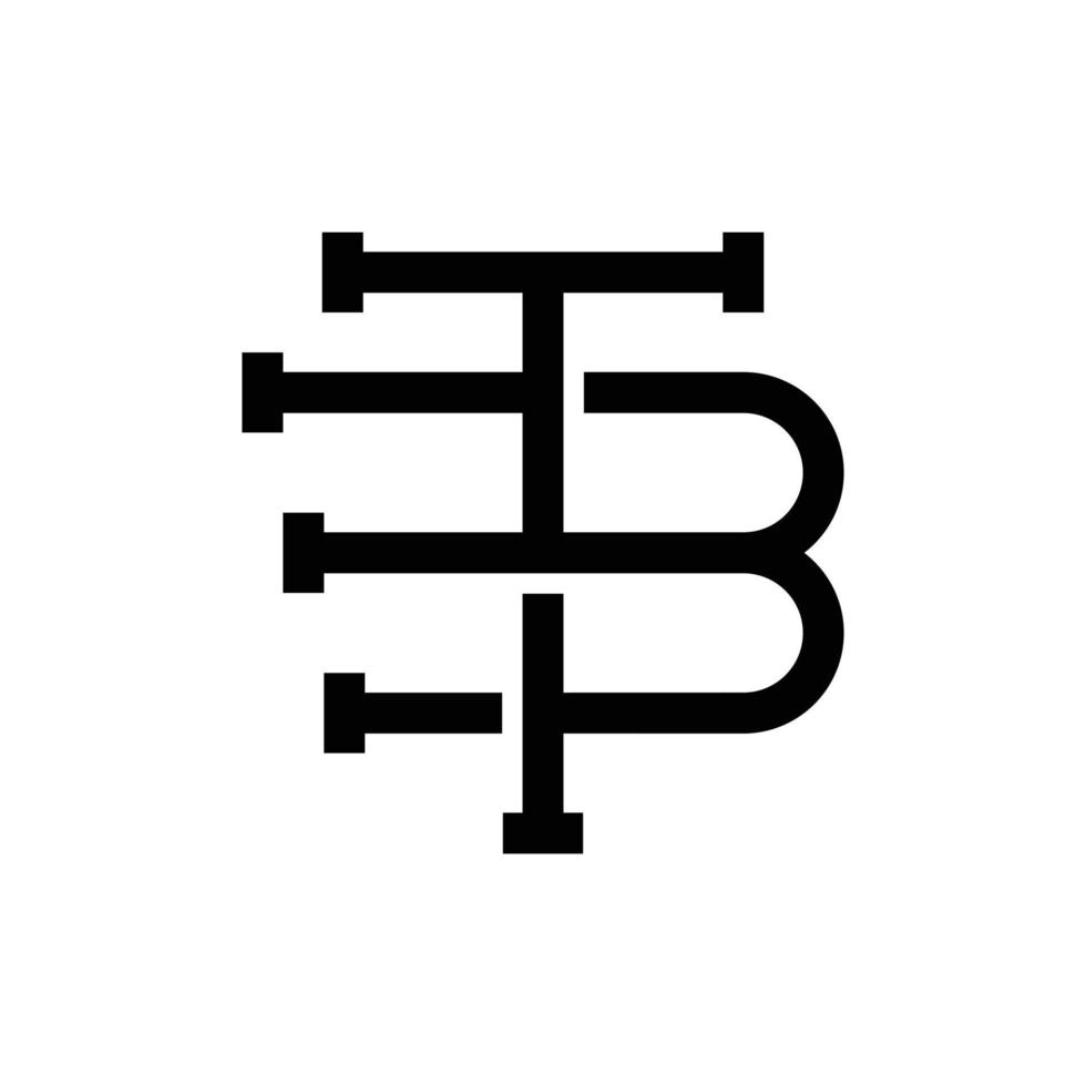 letra tb monograma geométrico moderno logo vector