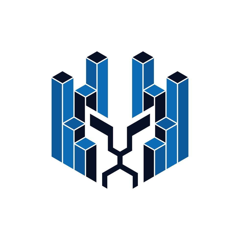 Head Lion Building Architecture Modern Logo vector