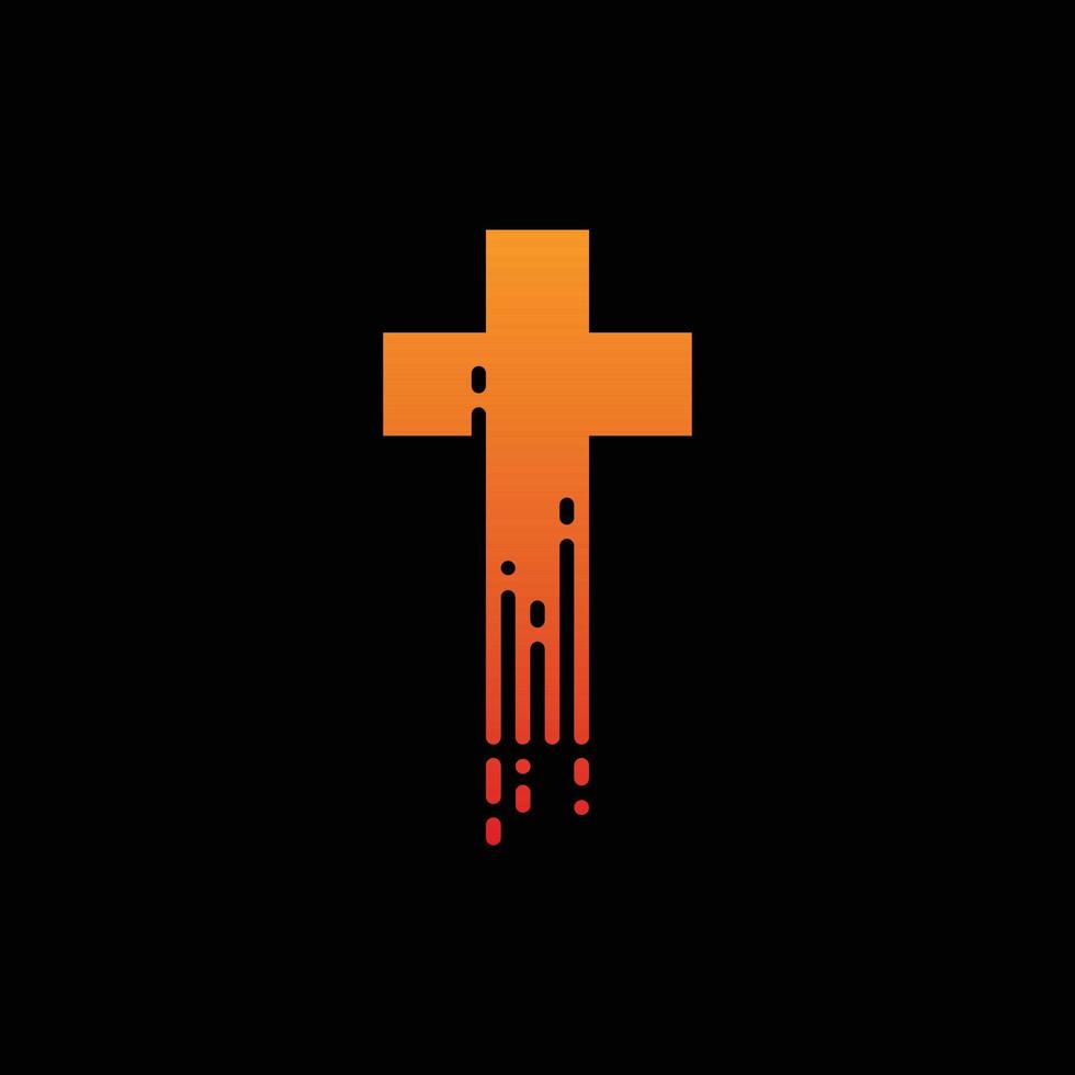 logotipo moderno de datos cruzados de la iglesia vector