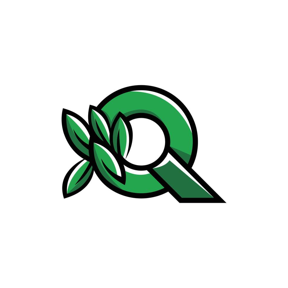 Letter Q Leaf Ecology Modern Logo vector