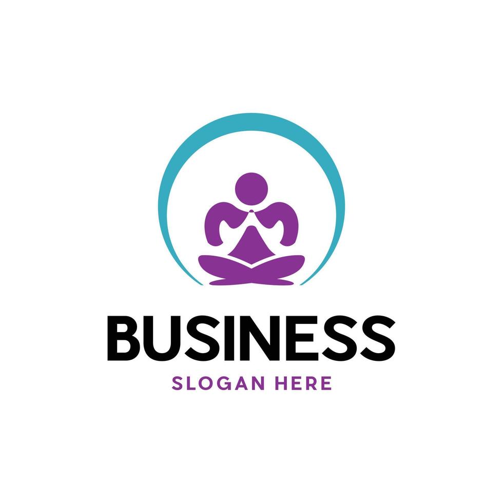 Human Meditation Simple Modern Logo vector