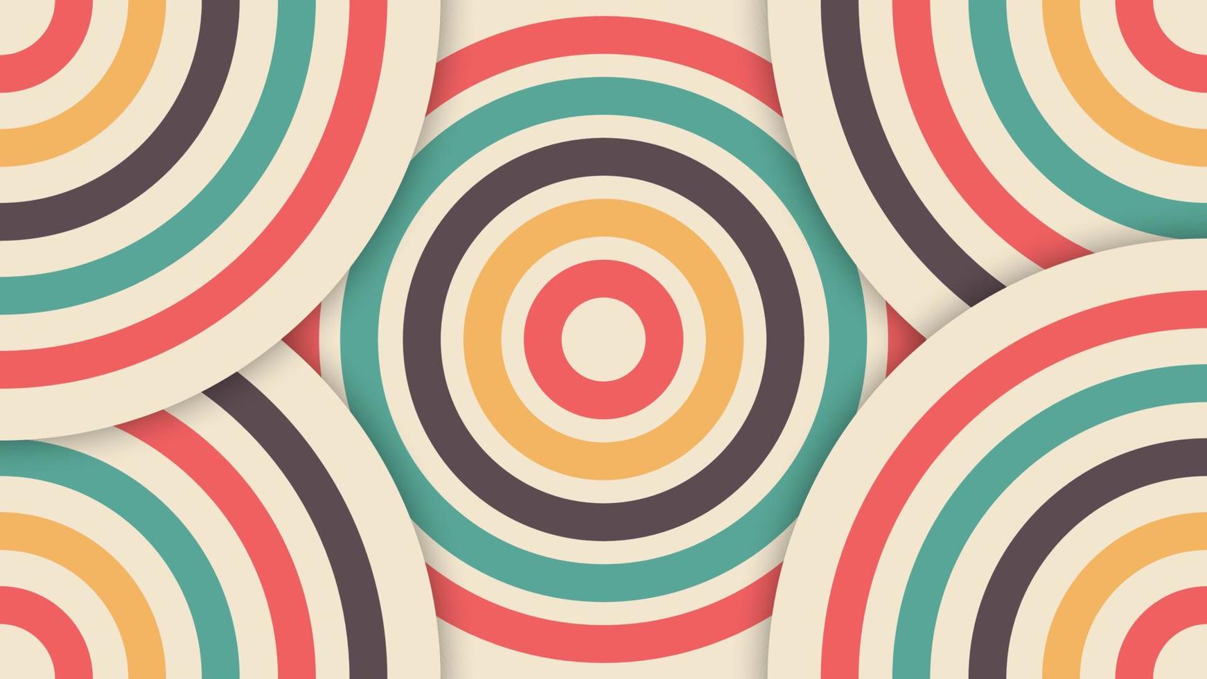 Retro background with circles overlapping vector