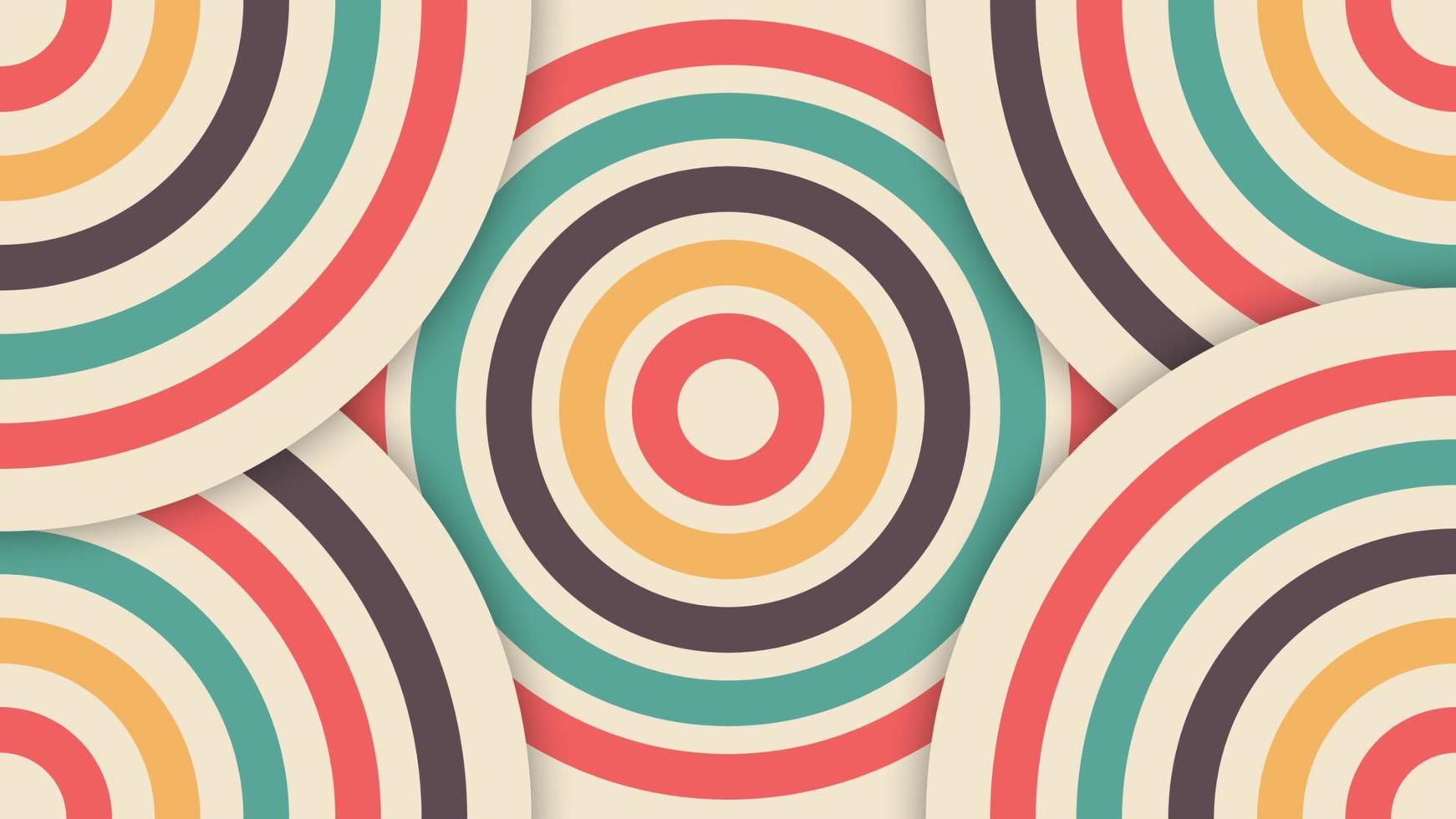 Retro background with circles overlapping vector