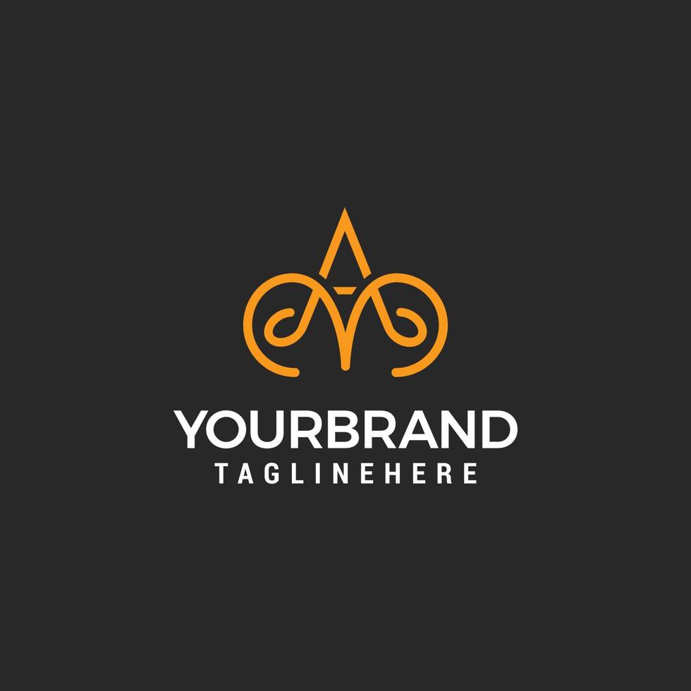 initial MA luxury logo line design template vector